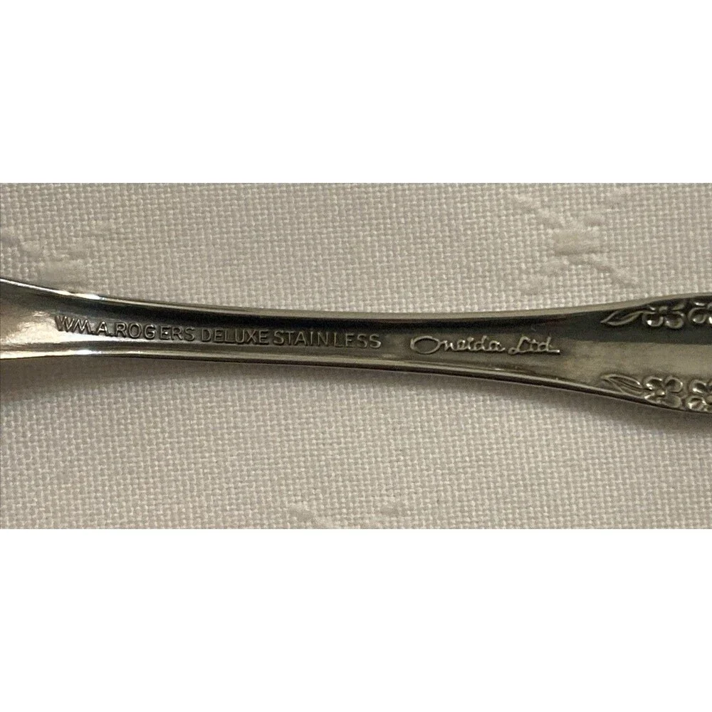 Oneida Wm. A. Rogers Mansfield Stainless Steel Flatware Lot of 4 Teaspoons